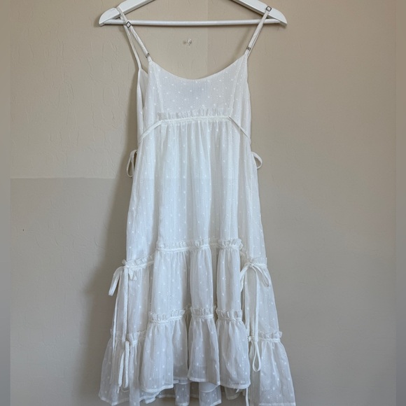 All Saints Tilly Short Dobby Little White Dress Tiered Ruffle Prairie Women’s 2 - Picture 9 of 9